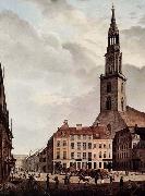 Johann Heinrich Hintze Berlin, Neuer Markt mit Marienkirche oil painting on canvas